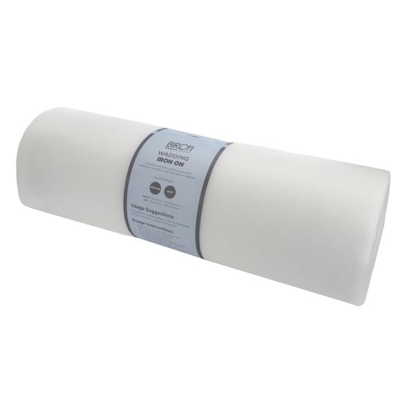BIRCH WADDING REGULAR IRON ON 100% POLY 91CMX30.1MT - WHITE