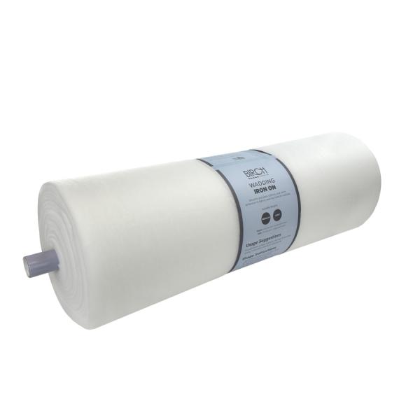 BIRCH WADDING REGULAR IRON ON 100% POLY 91CMX30.1MT - WHITE