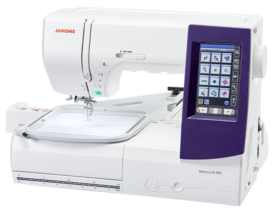 Janome MC9850 with the Embroidery Arm Attached