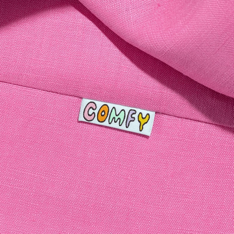 KATM Comfy Sew In Label sewn into a seam